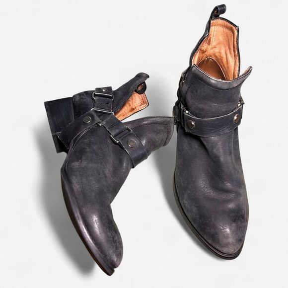 Jeffrey Campbell Leather Western Festival Moto Musk-Harness Ankle Boots 8 - Picture 3 of 8